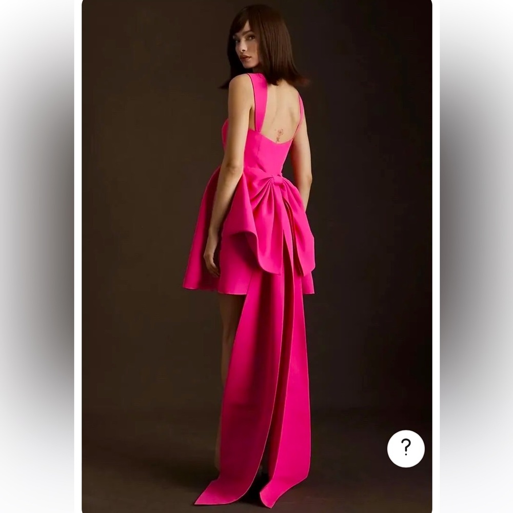 Sachin & Babi Blaine Square Neck Bow Train Mini Dress